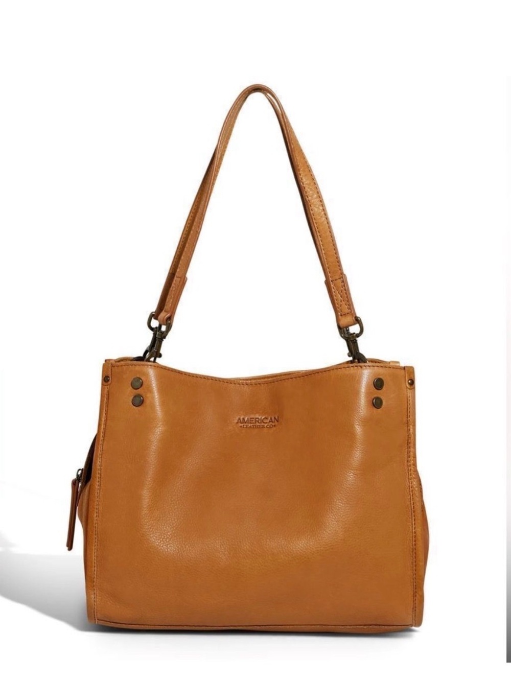 American Leather Co. Lenox Triple Entry Satchel in Cafe Latte